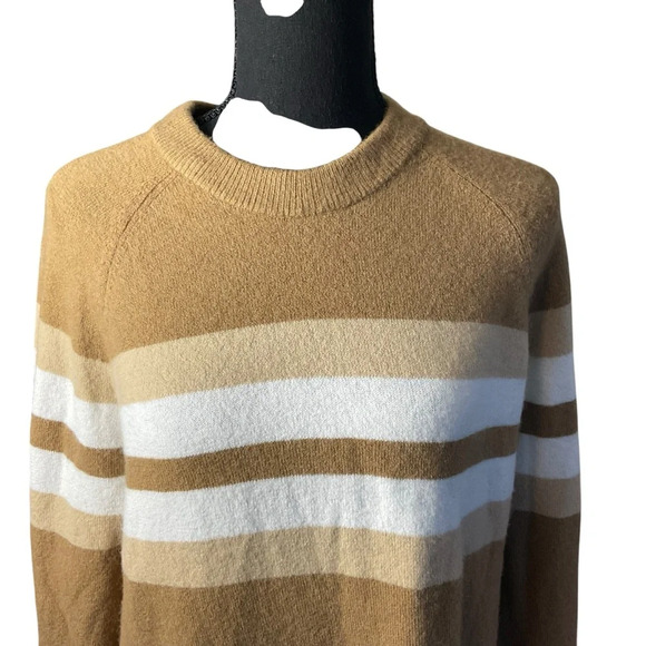 Michael Kors Tan Crewneck Sweater with Striped Pattern - Picture 6 of 7
